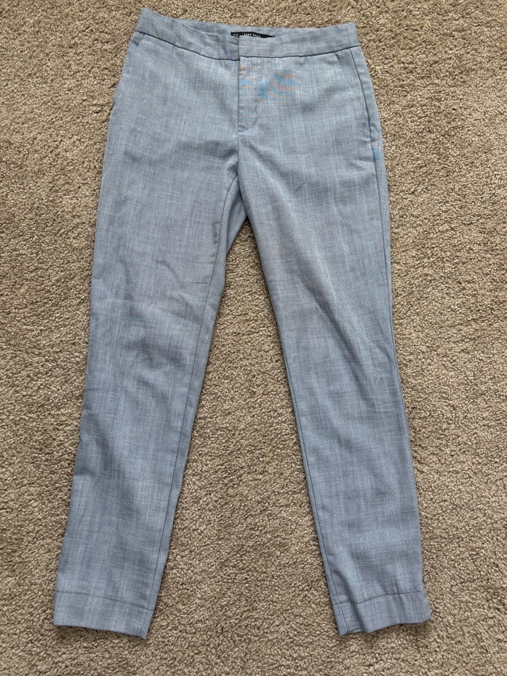 Zara Light Grey Pinstripe Dress Pants
